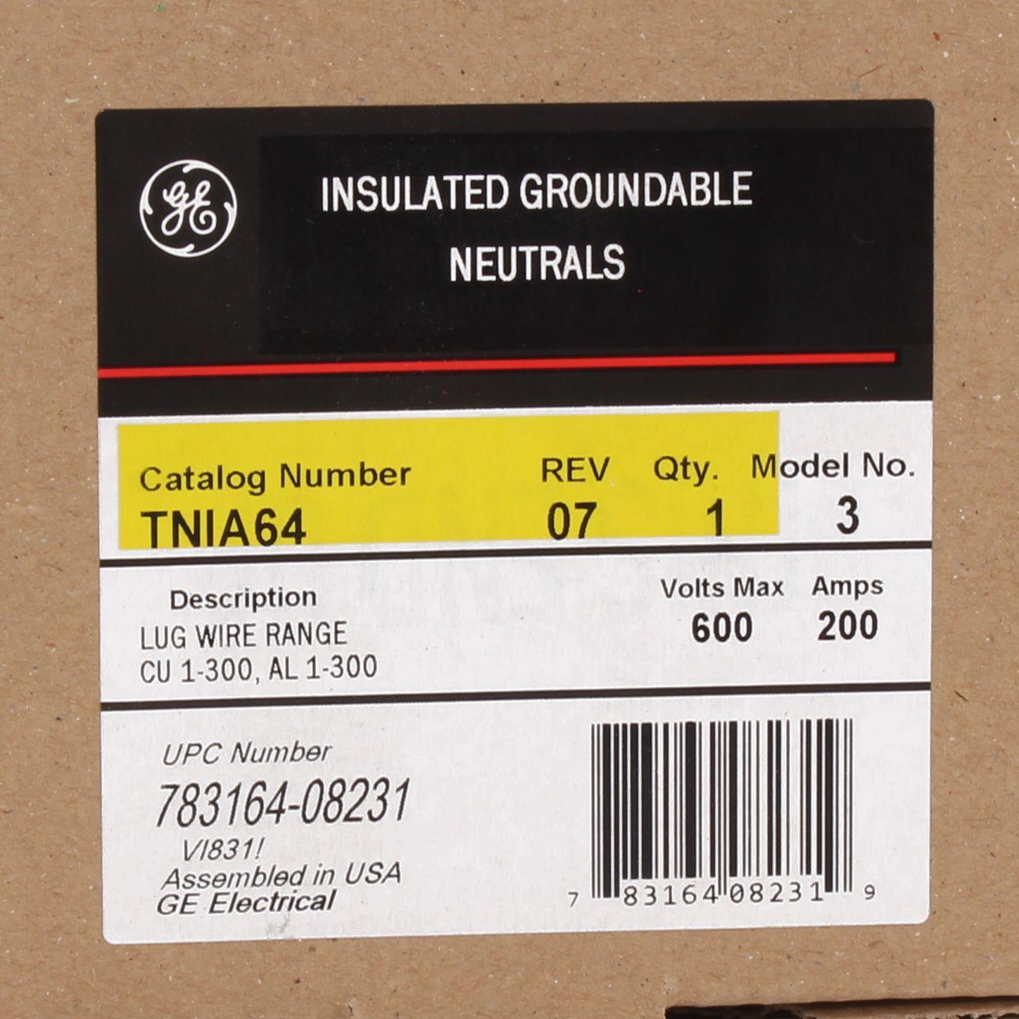 TNIA64 GE 200A NEUTRAL KIT