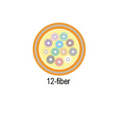 CUT HITACHI PROTERIAL 61433-12 12 FIBER SM OS2 PLENUM INDOOR INTERLOCKING ARMOR TIGHT BUFFERED 8.3UM YELLOW