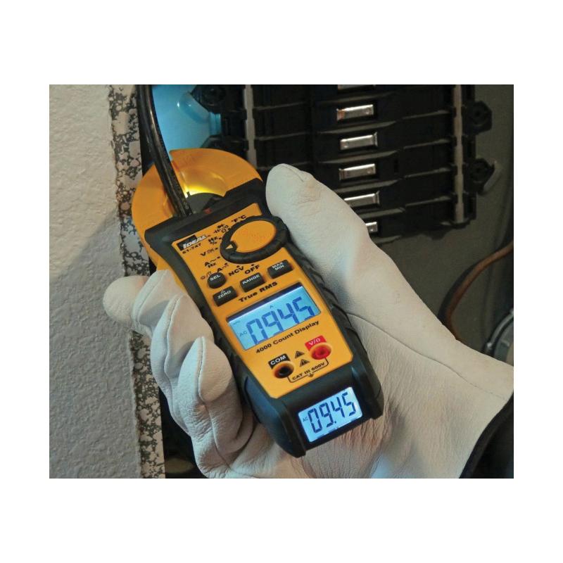 61-747 IDEAL 400A AC/DC TRMS CLMPMTR,TIGHTSIT,W/FLSHLT,NCVT&TMP