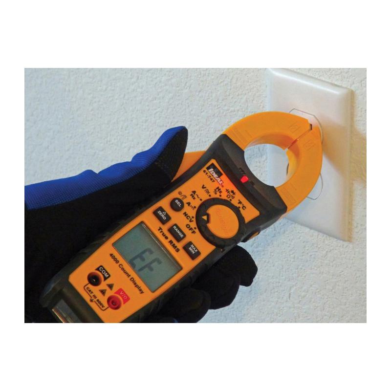 61-747 IDEAL 400A AC/DC TRMS CLMPMTR,TIGHTSIT,W/FLSHLT,NCVT&TMP