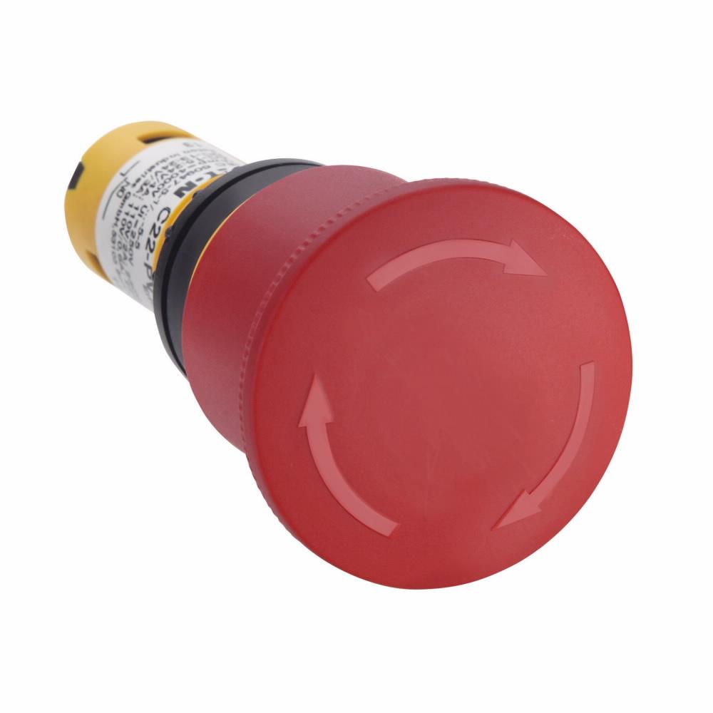 C22-PVT45P-K11 CH COMPACT E-STOP 22M RED 45MM HEAD NON-ILLUMINATED TWIST TO RELEASE 1NO 1NC
