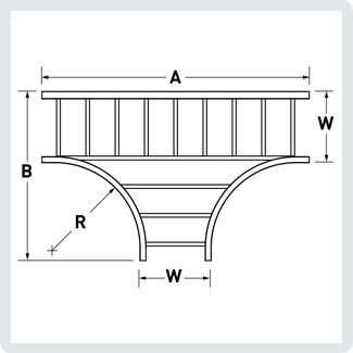 LD-4A-HT24-24 CABLOFIL ALUMINUM LADDER FITTING, HORIZONTAL TEE, 9" RUNG SPACING, 4" SIDE RAIL, 24" RADIUS, 24" WIDTH 80038808444