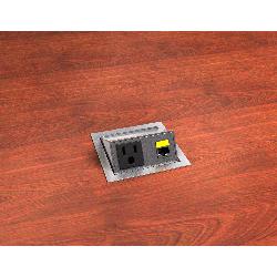 WSBA11BK HUBBELL WRK SURFC BOX, FLIP MINI 1PWR 1DATA BLK 78358531511