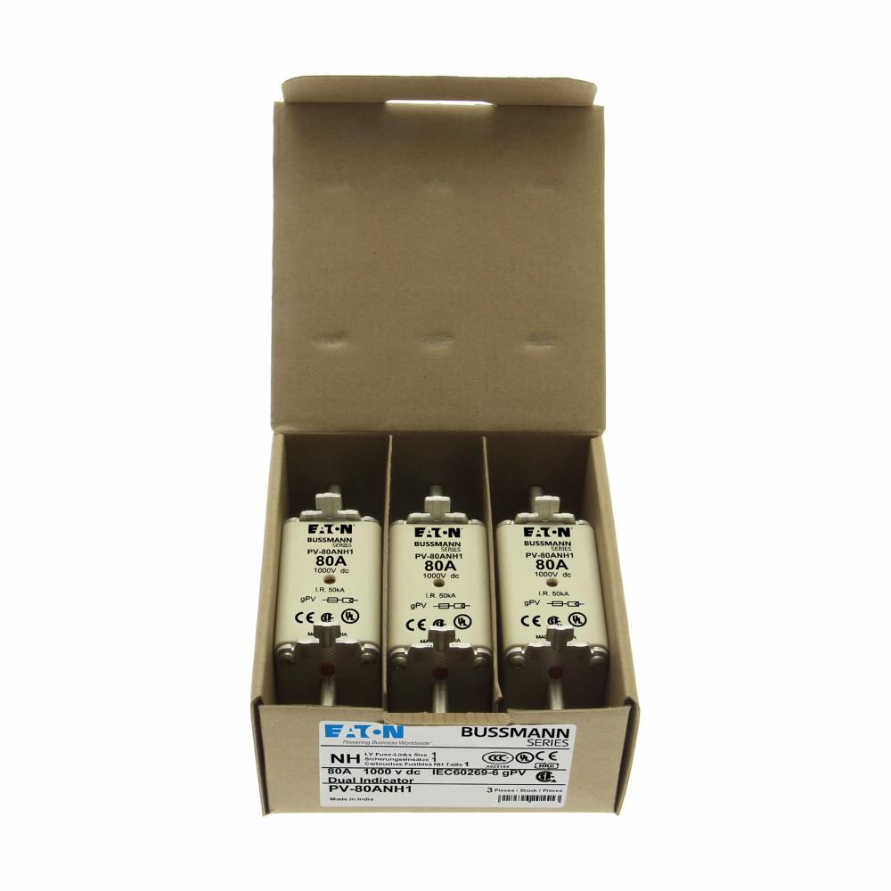 PV-80ANH1 BUSSMANN FUSE 80A 1000V DC PV SIZE 1 DUAL IND