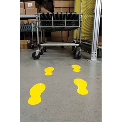 104409 BRADY 10 IN X 3.5 IN YELLOW FOOTPRINT 10/PKG 75447316187