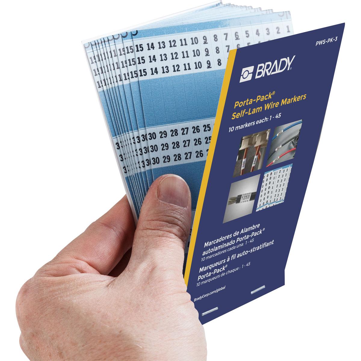 PWS-PK-3 BRADY SELF-LAMINATING WM - LEGEND: 1-45 66282035553