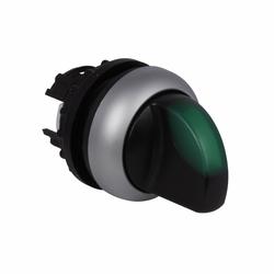 M22-WRLK-G CH SELECTOR SWITCH 22MM OPERATOR GREEN 2POSITION ILLUMINATED MAINTAINED SILVER BEZEL
