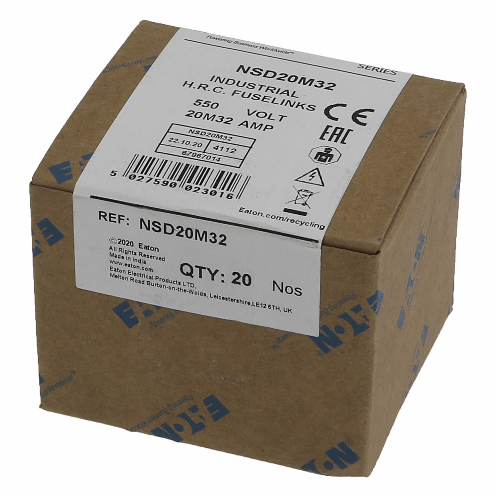 NSD20M32 BUSSMANN 550V INDR'L>NS20M32 (20) CARTON QTY. 20