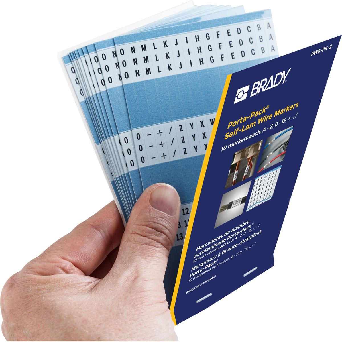 PWS-PK-2 BRADY SELF-LAMINATING WM - LEGEND: A-Z, 0-15, +, - , / 66282035552