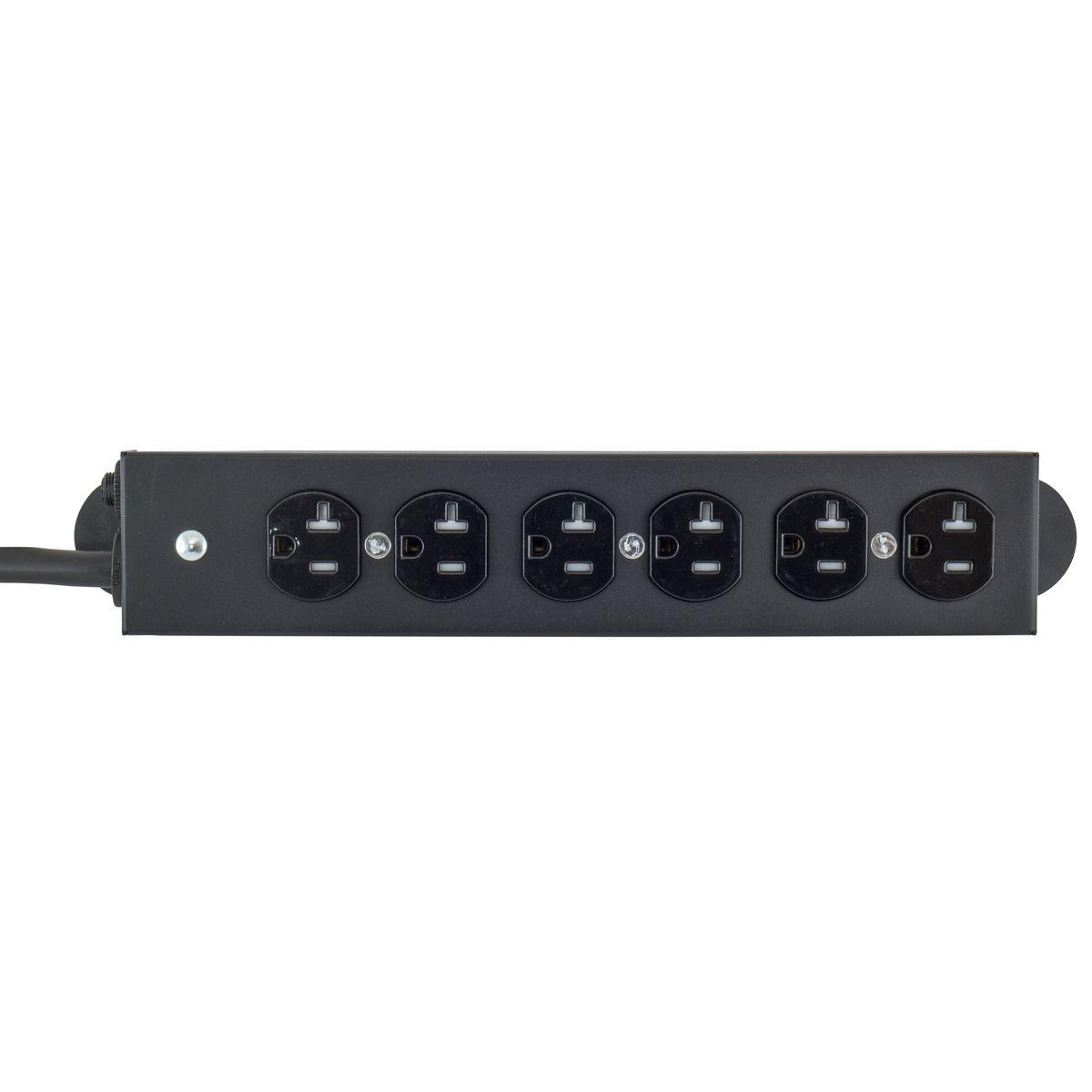 HBL6RPT620BK HUBBELL 20A RPT 6 OUTLET 6' CORD BLACK