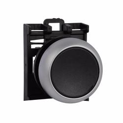 M22-D-S CH PUSHBUTTON 22MM OPERATOR BLACK FLUSH NON-ILLUMINATED MOMENTARY SILVER BEZEL