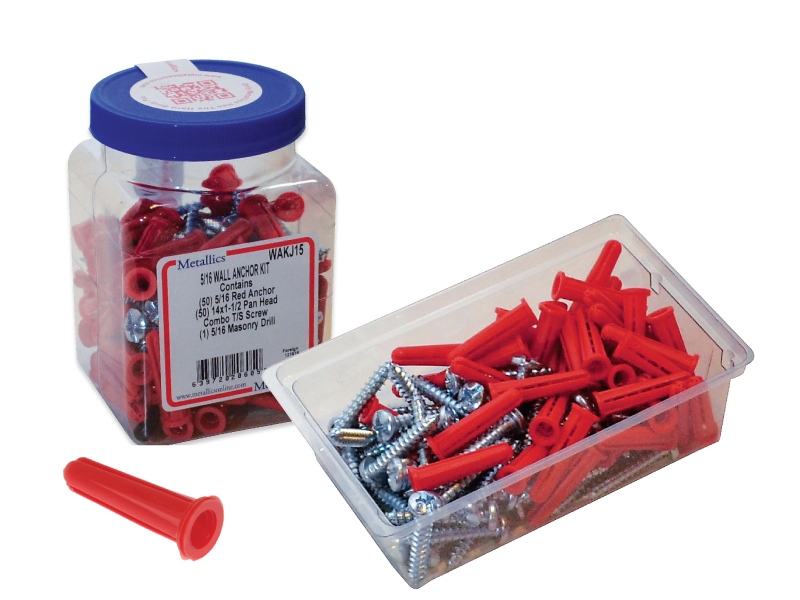 WAKJ15 MET 5/16^ RED PLASTIC ANCHOR Kendall Electric Inc