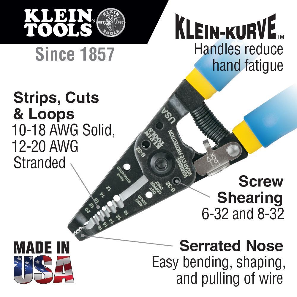 11055 KLE STRIPPER/CUTTER 10-18AWG SOLID & STRANDE
