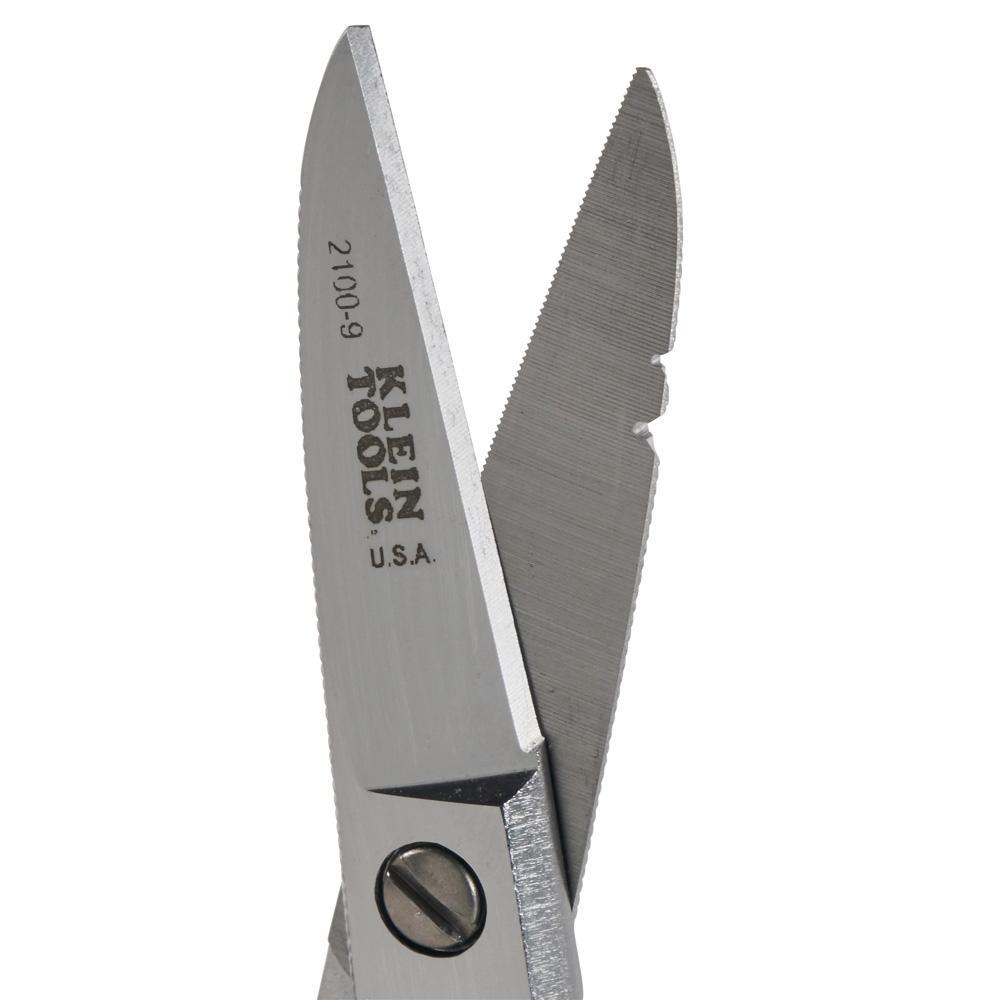2100-9 KLEIN STAINLESS STEEL ELECTRICIANS SCISSORS STRIPPING NOTCHES