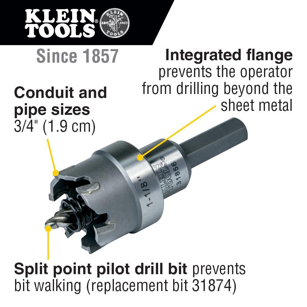 31856 KLEIN 1-1/8'' (29 MM) CARBIDE HOLE CUTTER