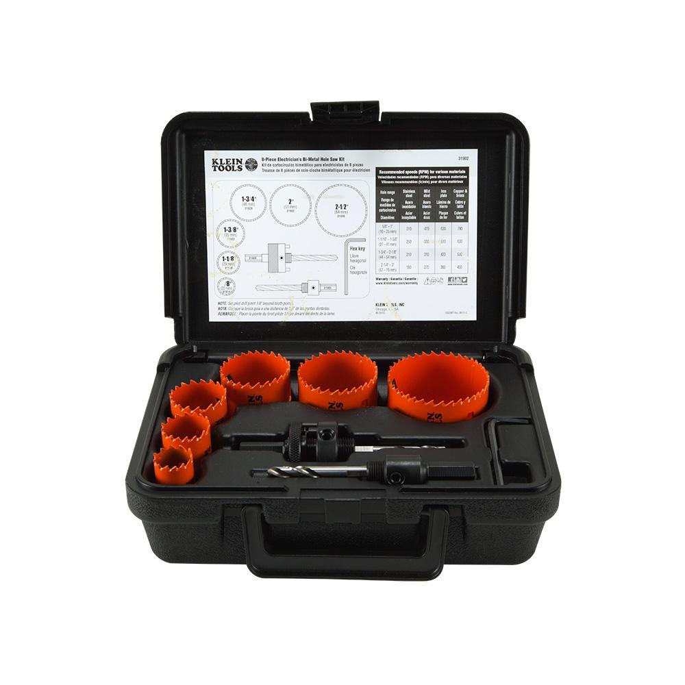 31902 KLEIN 8 PIECE BI-METAL HOLE SAW KIT