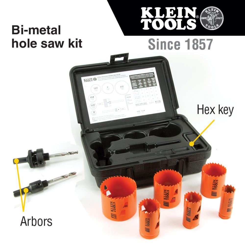 31902 KLEIN 8 PIECE BI-METAL HOLE SAW KIT