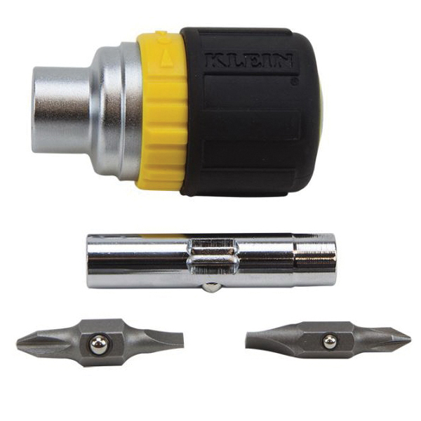 32593 KLEIN 6-IN-1 RATCHETING STUBBY SCREWDRIVER