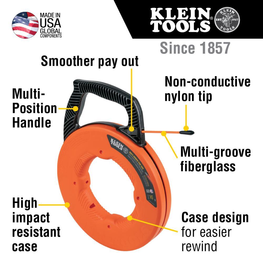 56383 KLEIN 100' GROOVED FIBERGLASS FISH TAPE