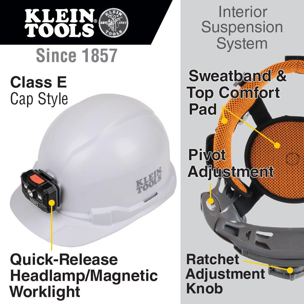60107RL KLEIN HARD HAT,NON-VENTED CAP W/HEADLAMP