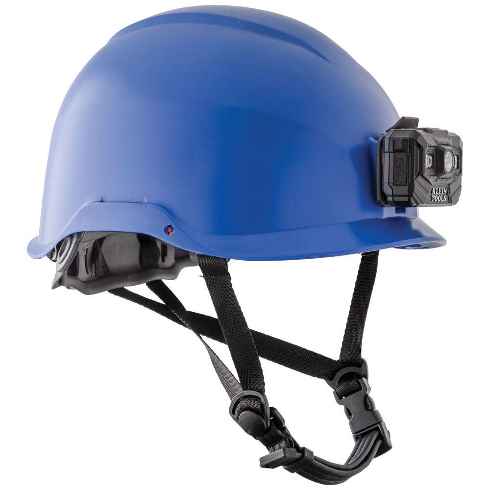 60148 KLEIN SAFETY HELMET, BLUE W/LAMP