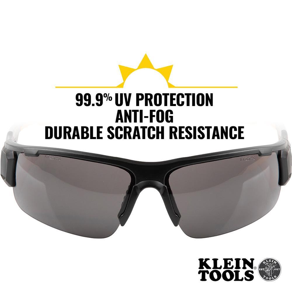 60162 KLEIN PRO SAFETY GLASSES, GRAY LENS