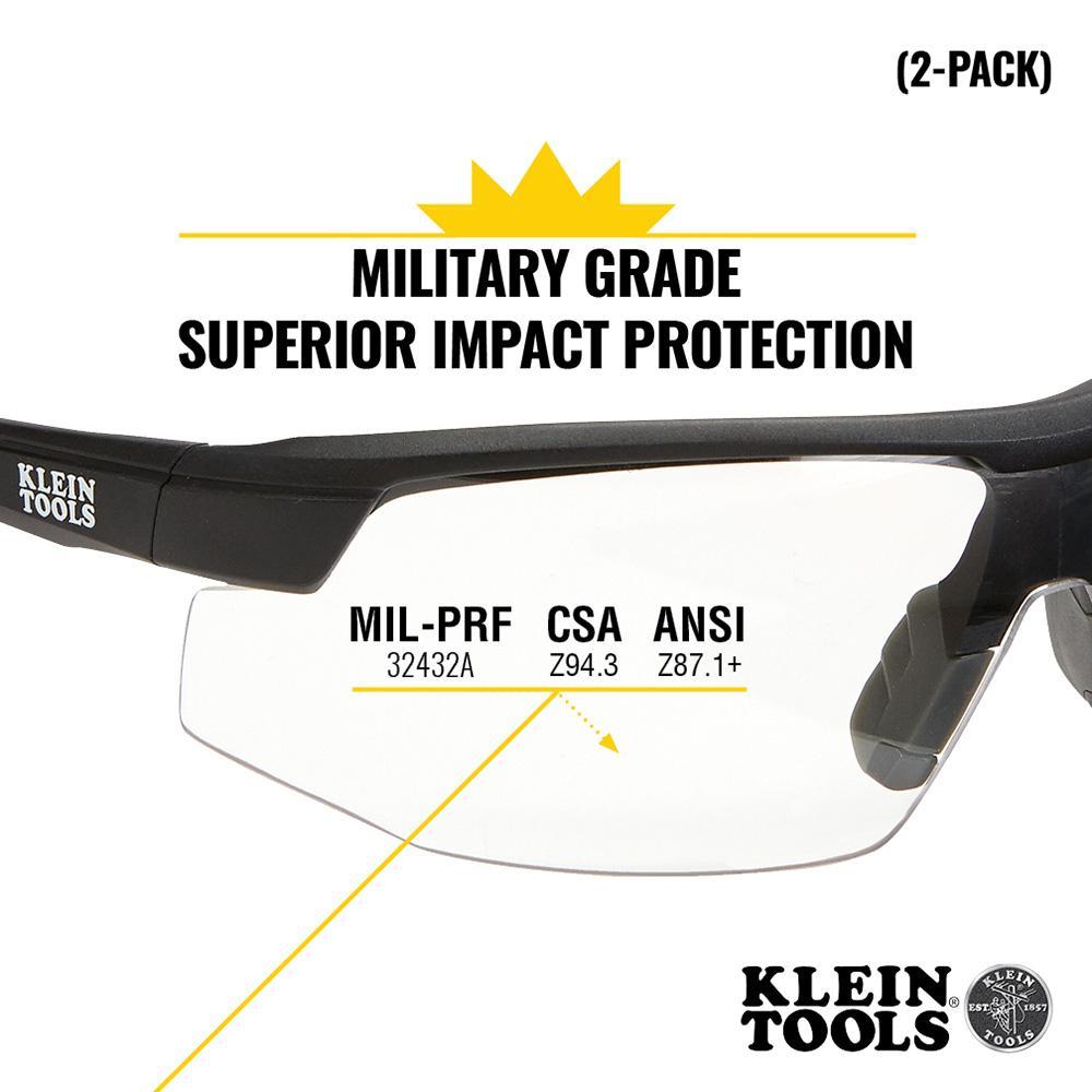 60171 KLEIN STRD SAFETY GLASSES, CLEAR, 2-PK