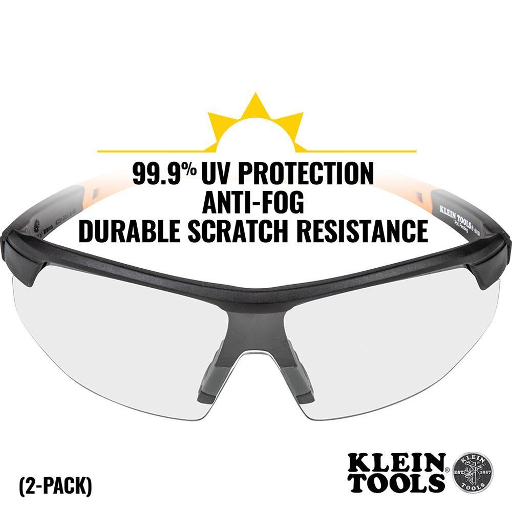 60171 KLEIN STRD SAFETY GLASSES, CLEAR, 2-PK