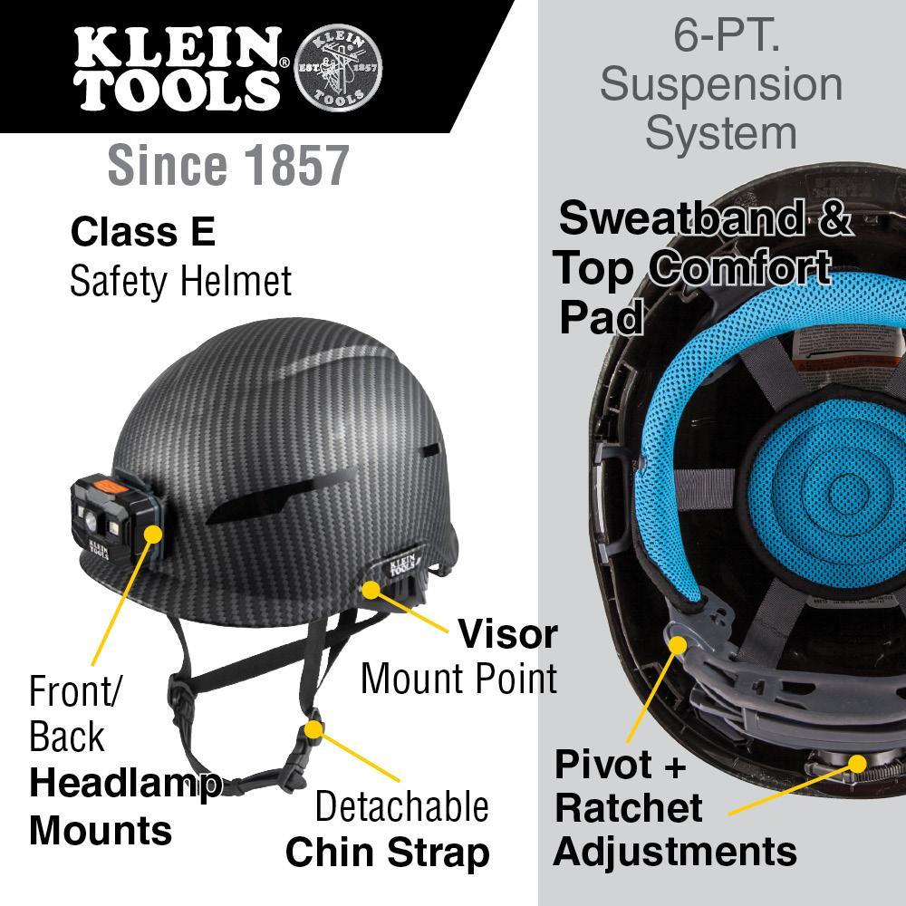 60515 KLEIN SAFETY HELMET, CLASS E, HEADLAMP