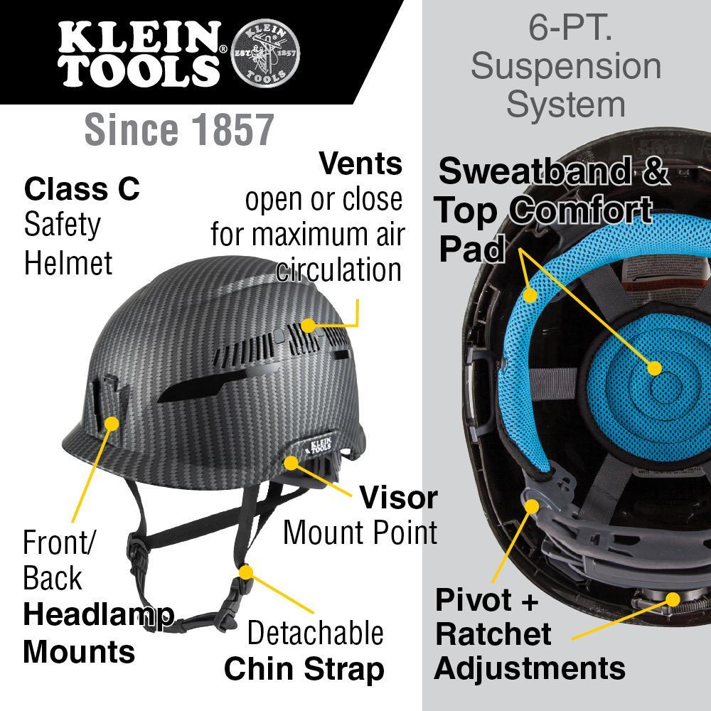 60516 KLEIN KARBN SAFETY HELMET, CLASS C