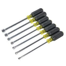 647M KLE NUT DRIVER SET 7 PC MAGNETIC 6" HOLLOW SHAFT CUSHION GRIP