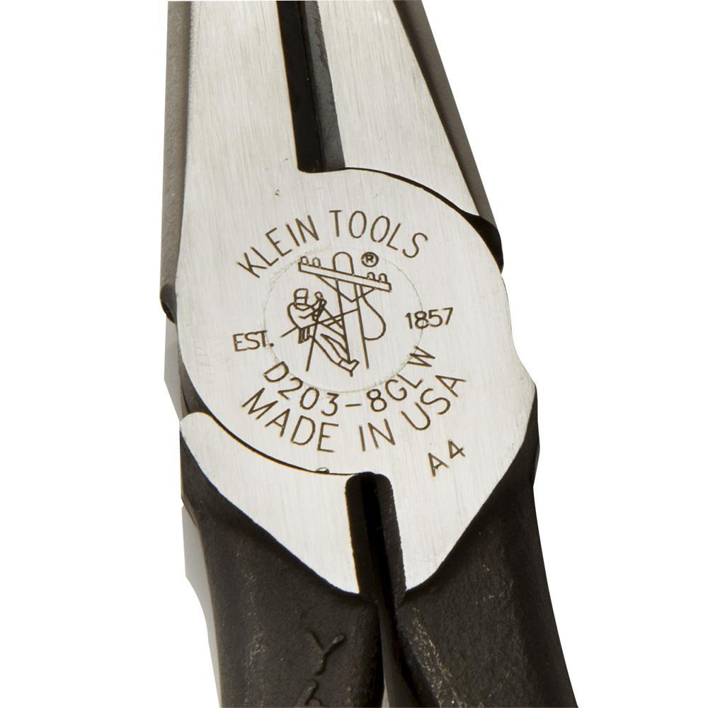 D203-8-GLW KLEIN HI-VIZ LONG-NOSE SIDE CUTTERS
