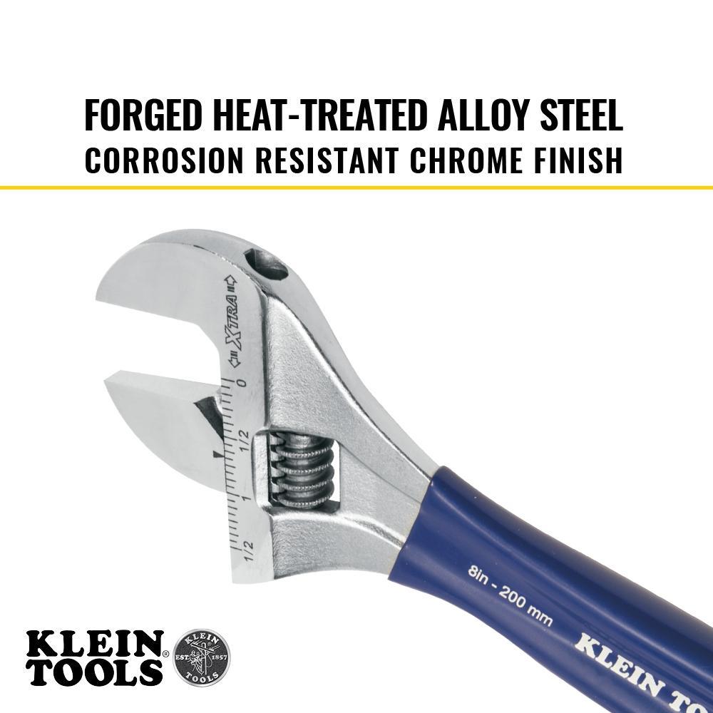 D509-8 KLEIN EXTRA-WIDE JAW 8'' (203 MM) ADJUSTABLE WRENCH