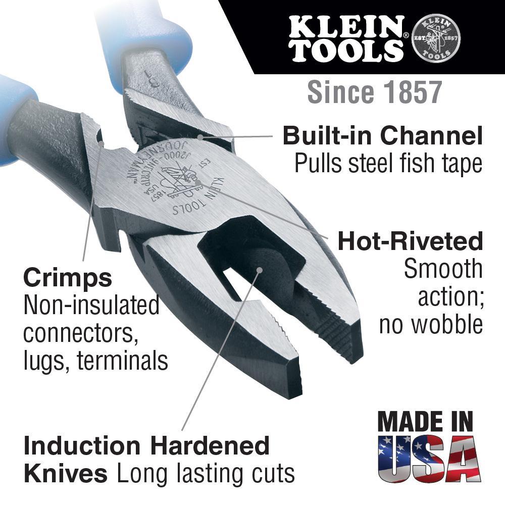 J2000-9NECRTP KLEIN 9 IN SIDE CUTTING PLIERS JMAN