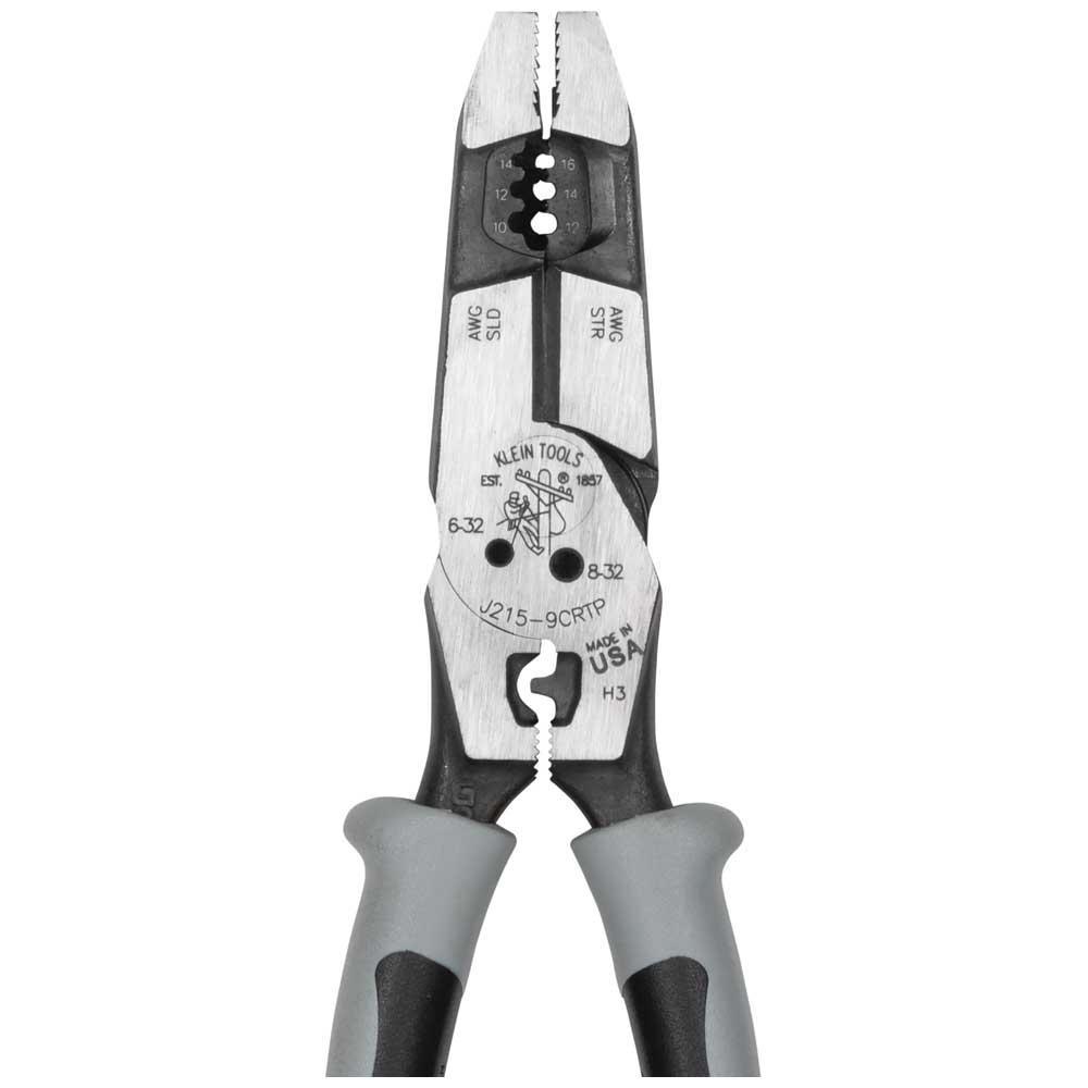 J2159CRTP HYBRID PLIERS WITH CRIMPER, FISH TAPE PULLER AND WIRE STRIPPER