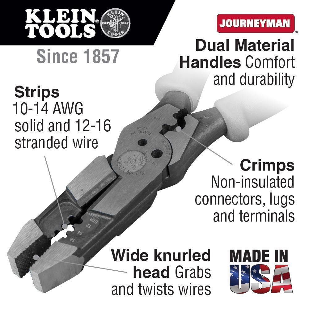 J215-8CR KLEIN HYBRID PLIERS WITH CRIMPER