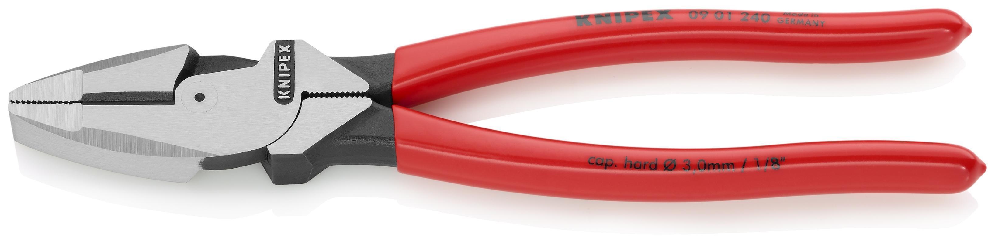0901240SBA KNIPEX-TOOL 09 01 240 SBA 9 1/2IN HIGH LEVERAGE LINEMANS PLIERS NEW ENGLAND HEAD