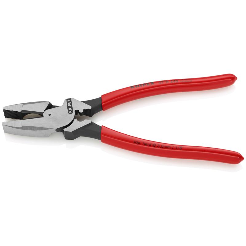 0911240SBA KNIPEX-TOOL 09 11 240 SBA 9 1/2IN HIGH LEVERAGE LINEMANS PLIERS NEW ENGLAND WITH FISH TAPE PULLER & CRIMPER