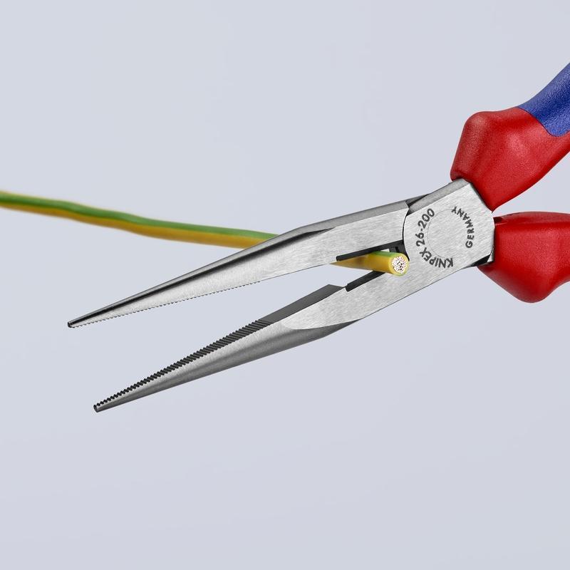 2612200SBA KNIPEX-TOOL 26 12 200 SBA 8IN LONG NOSE PLIERS WITH CUTTER