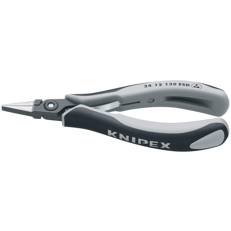 3412130ESD KNIPEX-TOOL 34 12 130 ESD 5 1/4IN ELECTRONICS PLIERS-FLAT TIPS, ESD HANDLES