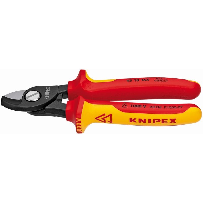 9518165SBA KNIPEX-TOOL 95 18 165 SBA 6 1/2IN CABLE SHEARS-1000V INSULATED