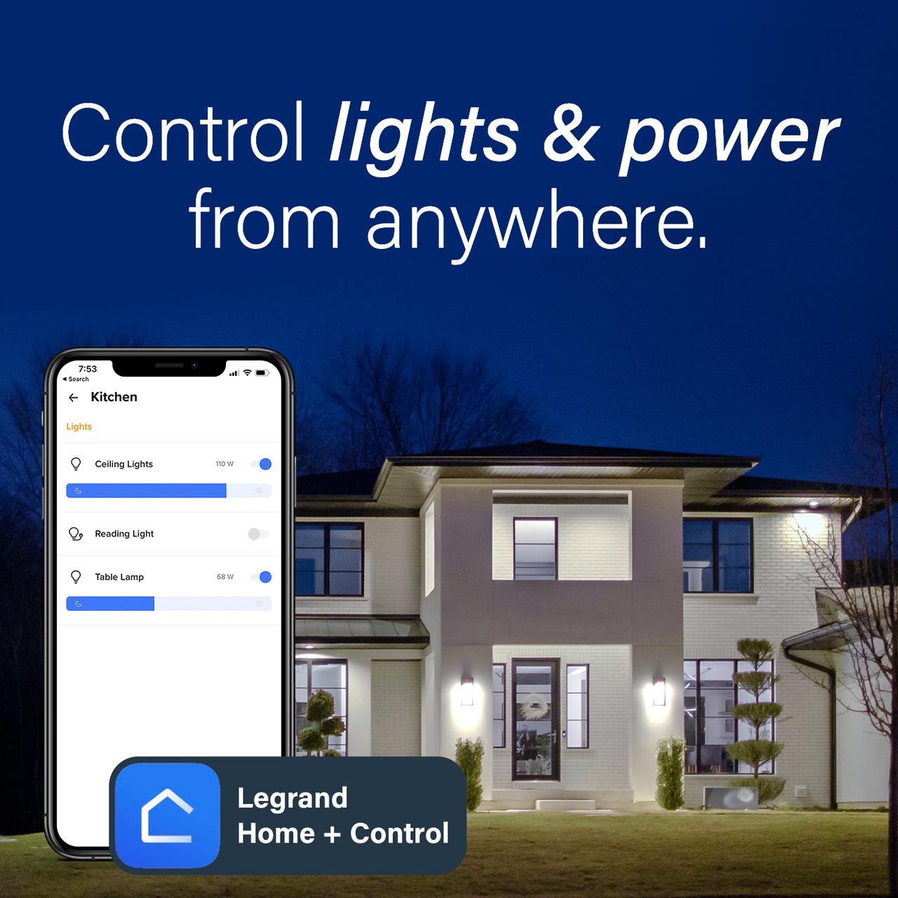 WNAL50W1 P&S ADORNE TRU UNIVERSAL SMART DIMMER WITH NETATMO, WHITE