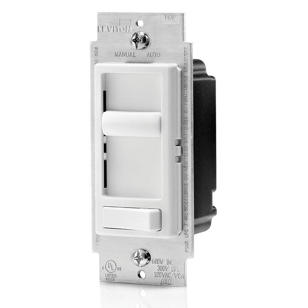 6674-P0W LEV DECORA LED/CFL/INCAND SLIDE DIMMER WHITE