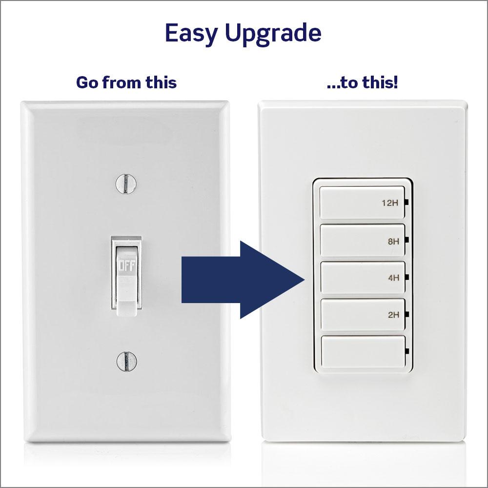 DT112-1LW LEVITON WH 15A SP DEC TIMER 5KEY 2H/4H/8H/12H