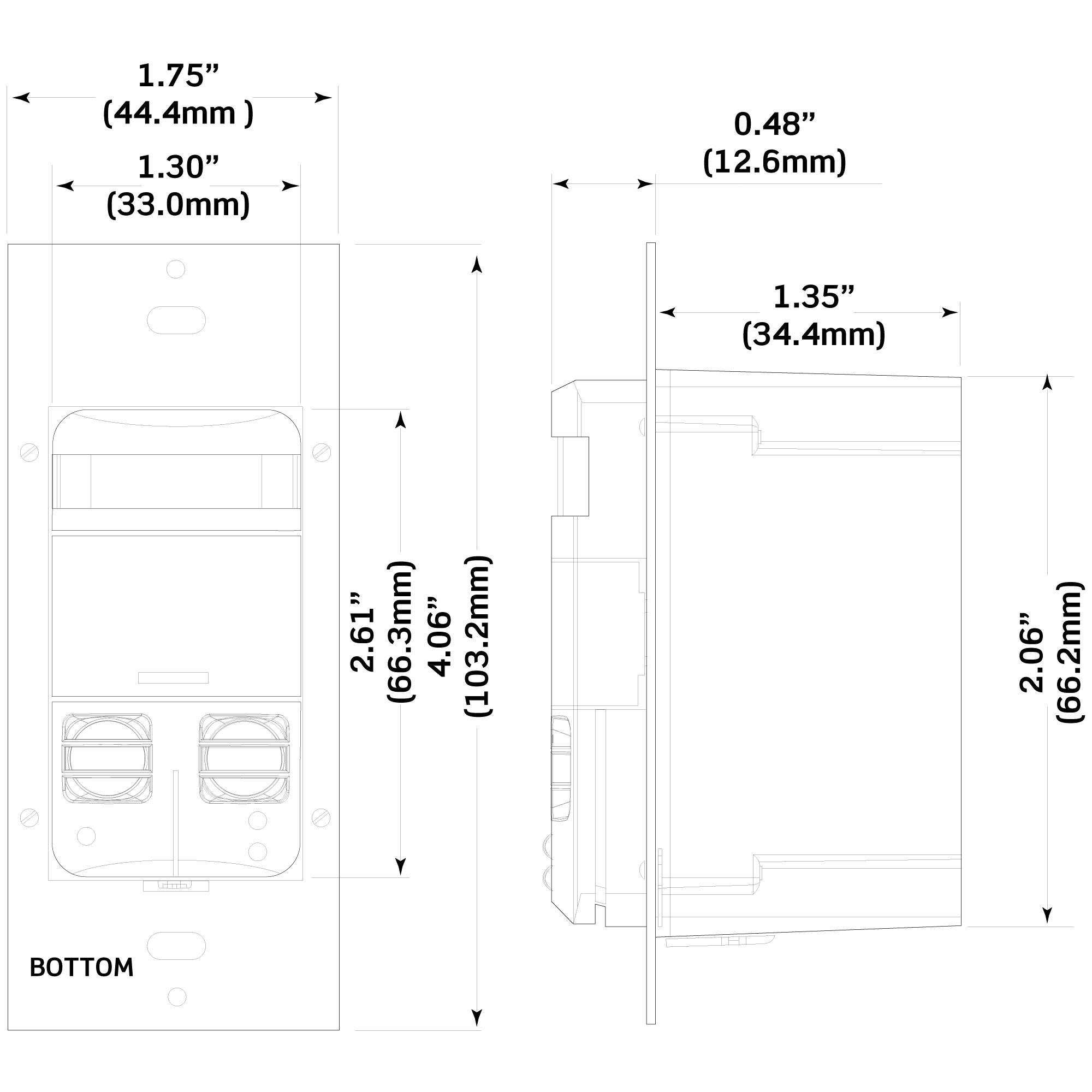OSSMD-GAI LEVITON DUAL RLY MT WB, 120-277VAC, NONEU, IVORY