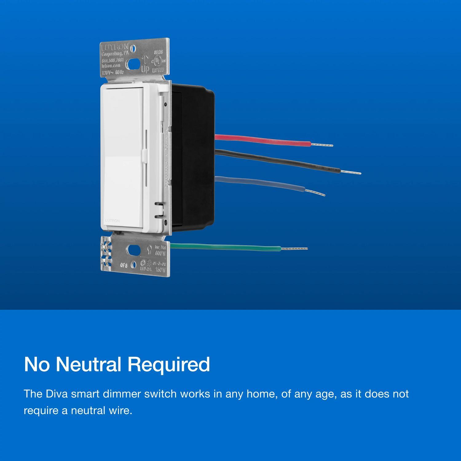 DVRF-PKG1D-WH LUTRON PICO PADDLE REMOTE W DIVA