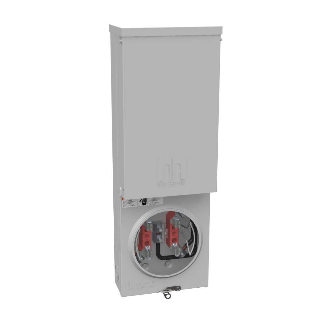 U4908-O-11GR MILB TEMP POWER W/2-GFI RECP AND 100A BOTTOM MOUNTED METER BASE FOR U/G SERVICE