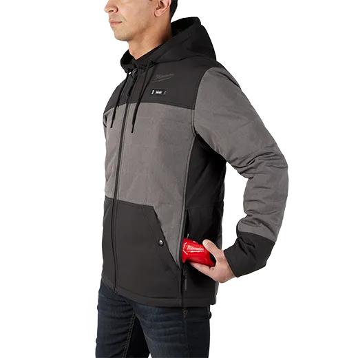 205G-21XL MILWAUKE HEATED HOODED JACKET KIT GRAY XL