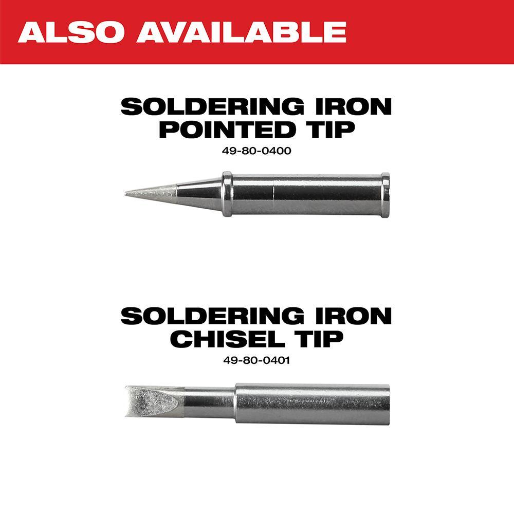 2488-21 MILWAUKEE M12 SOLDERING IRON WITH (1) CHILSEL & (1) POINTED TIPS, BATTERY PACK & CARRYING CASE.