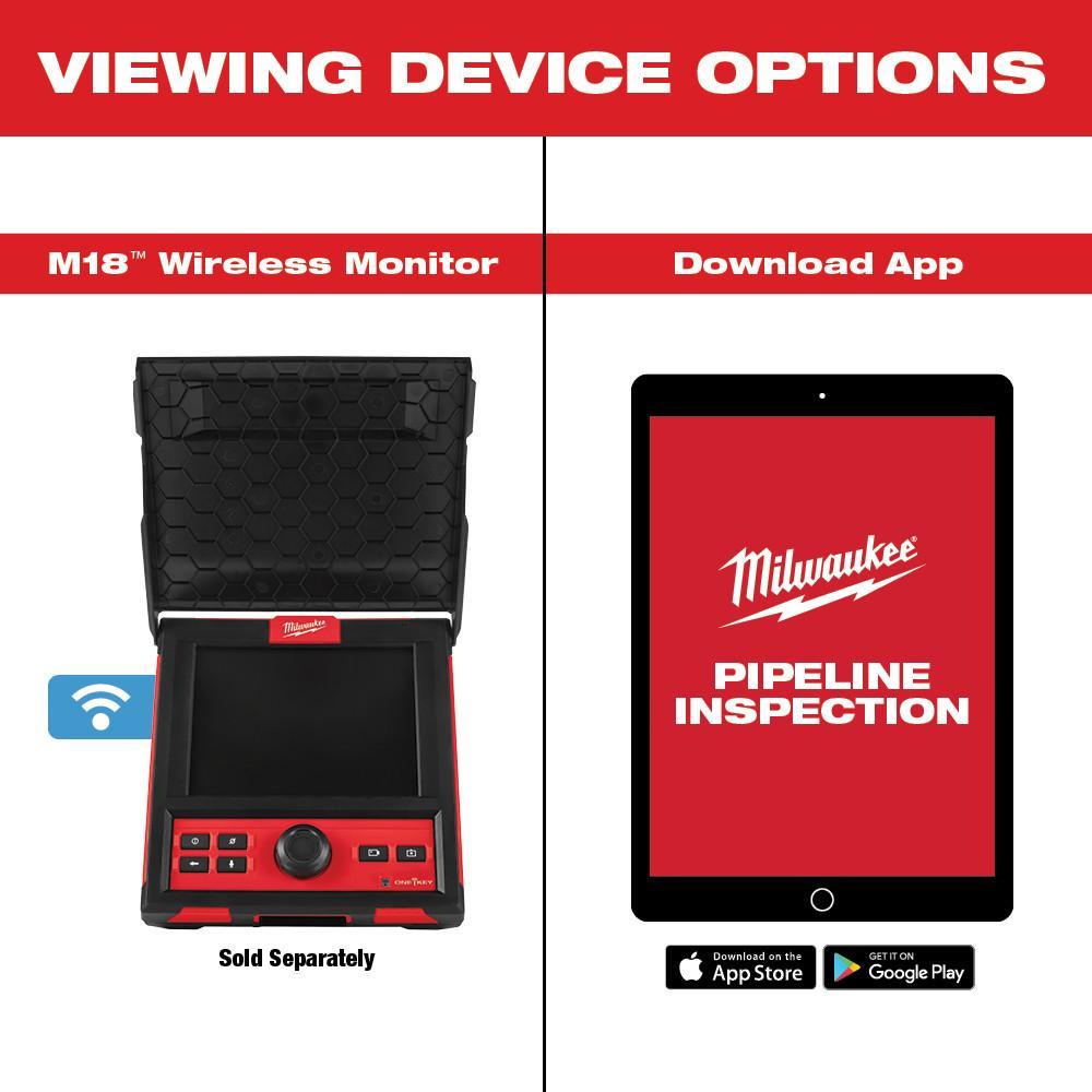 MILWAUKEE 2974-22 M18 200' PIPELINE INSPECTION SYSTEM INCLUDES 200' INSPECTION REEL 500GB CONTROL HU